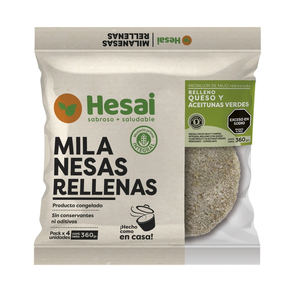 Milanesas de Mijo Rellenas con Aceituna y Queso - Hesai