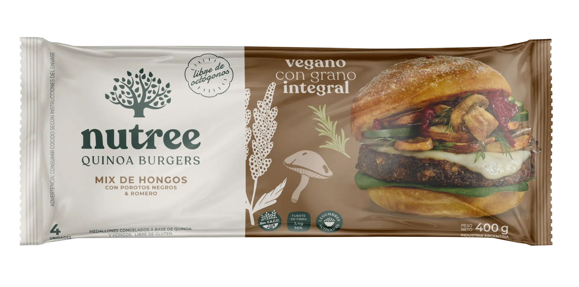 Quinoa Veggies - Mix de Hongos con Porotos Negros & Romero - Nutree