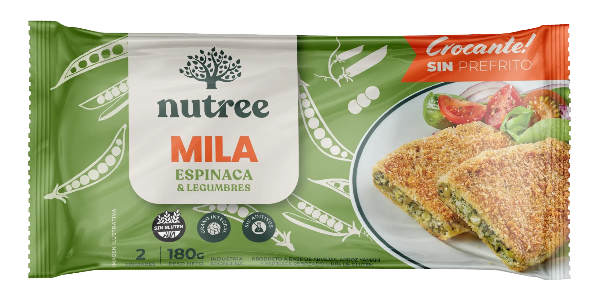Milanesa Veggie Espinaca - Nutree